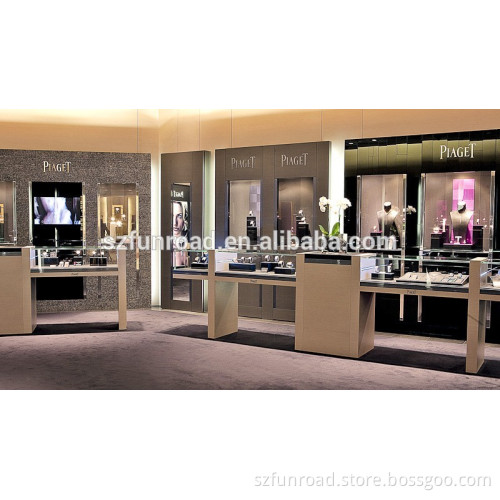high end watch store fixtures display counter with display cabinet